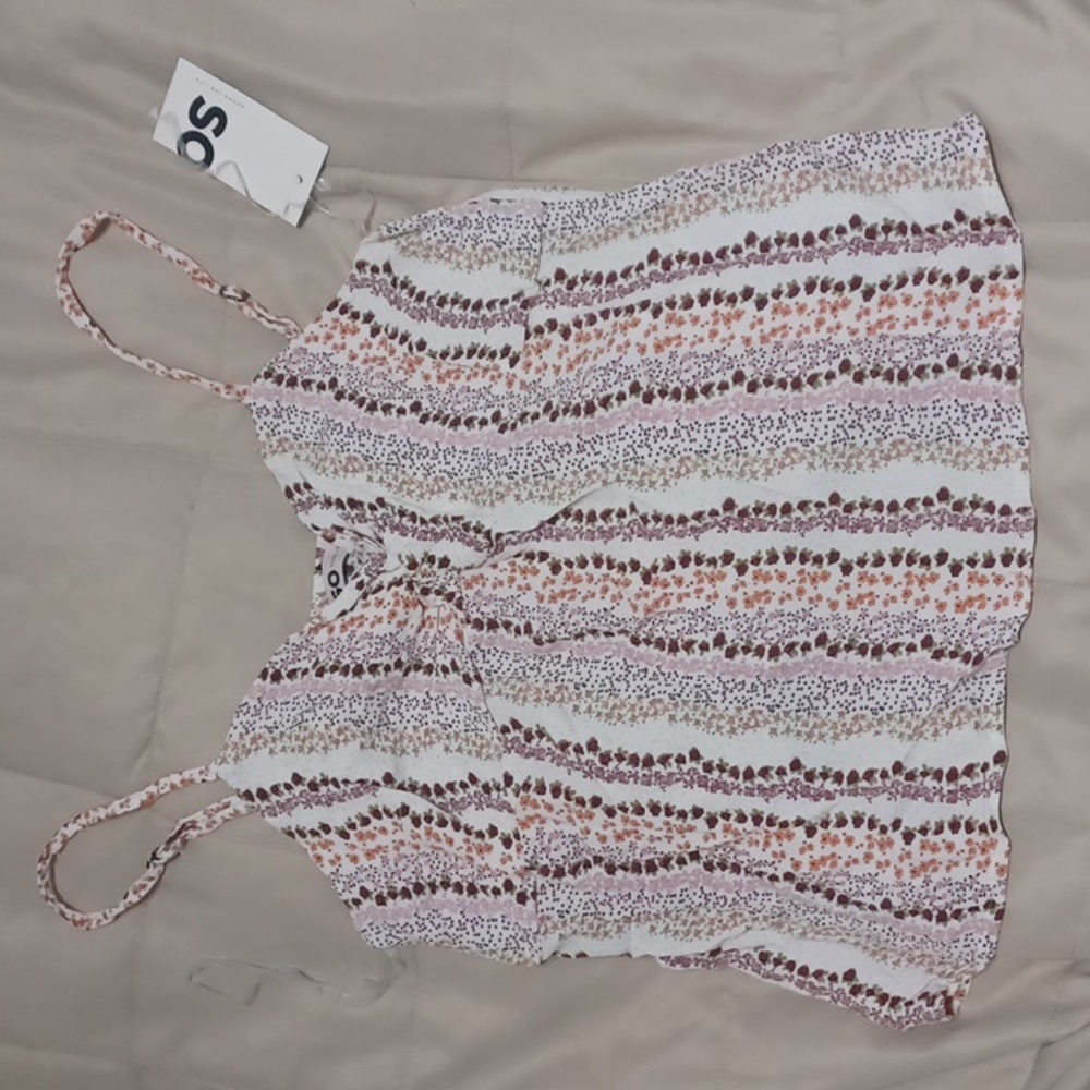 So juniors small purple floral crop top